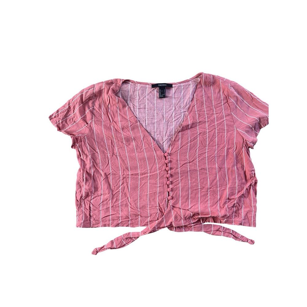 Forever21 Pink Cropped Blouse LG